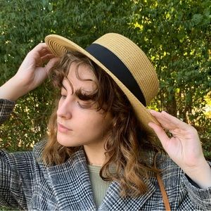 Target Spring woven hat with black ribbon